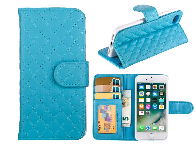 Iparts4U Iphone 87 Bookcase Hoesje Wallet Ruitjes Blauw iparts4u kopen in de aanbieding Iparts4U Iphone 87 Bookcase Hoesje Wallet Ruitjes Blauw iparts4u kopen in de aanbieding