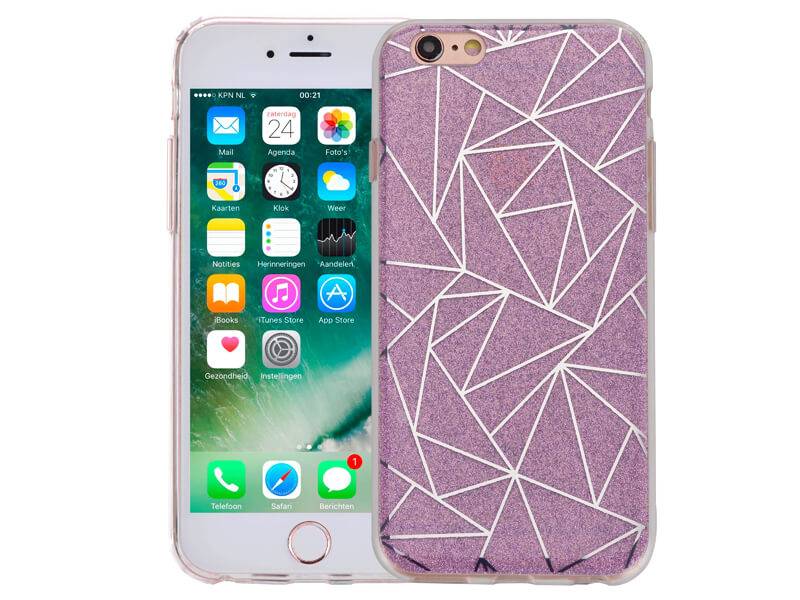 Iparts4U Iphone 6 En 6S Hardcase Glitter Mozaiek Paars iparts4u kopen in de aanbieding