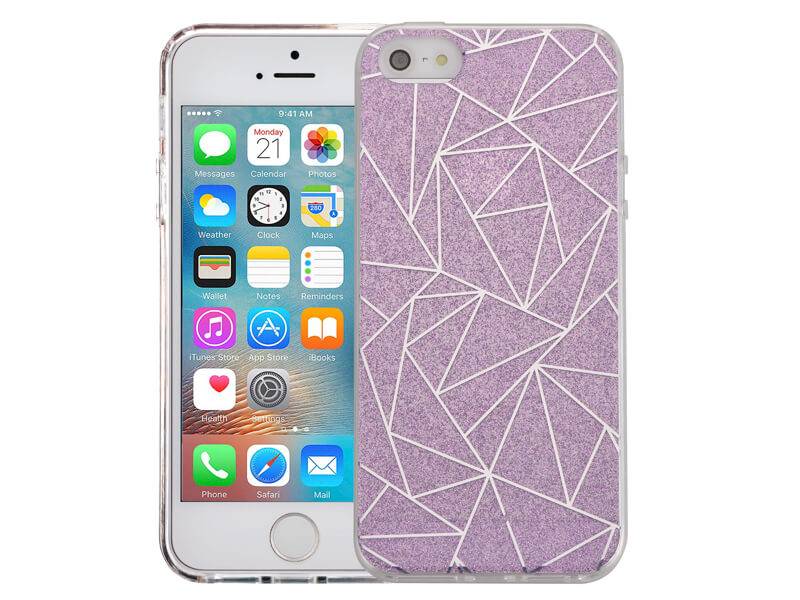 Iparts4U Iphone Se5S5 Glitter Hoesje Hardcase Mozaiek Paars iparts4u kopen in de aanbieding