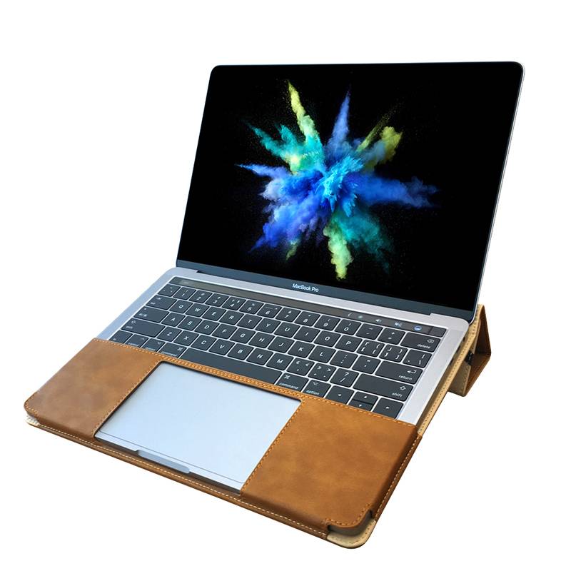 Iparts4U Macbook Pro Hoes Touch Bar Leder Bruin 13 Inch iparts4u kopen in de aanbieding