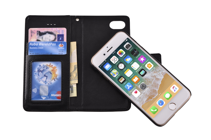 iPhone 8 bookcase uitneembaar zwart