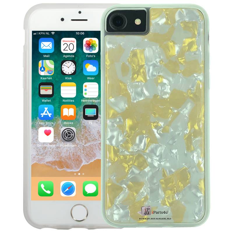 Iparts4U Iphone 876S6 Siliconen Hoesje Schelp Snippers Parelmoer Geel iparts4u kopen in de aanbieding Iparts4U Iphone 876S6 Siliconen Hoesje Schelp Snippers Parelmoer Geel iparts4u kopen in de aanbieding