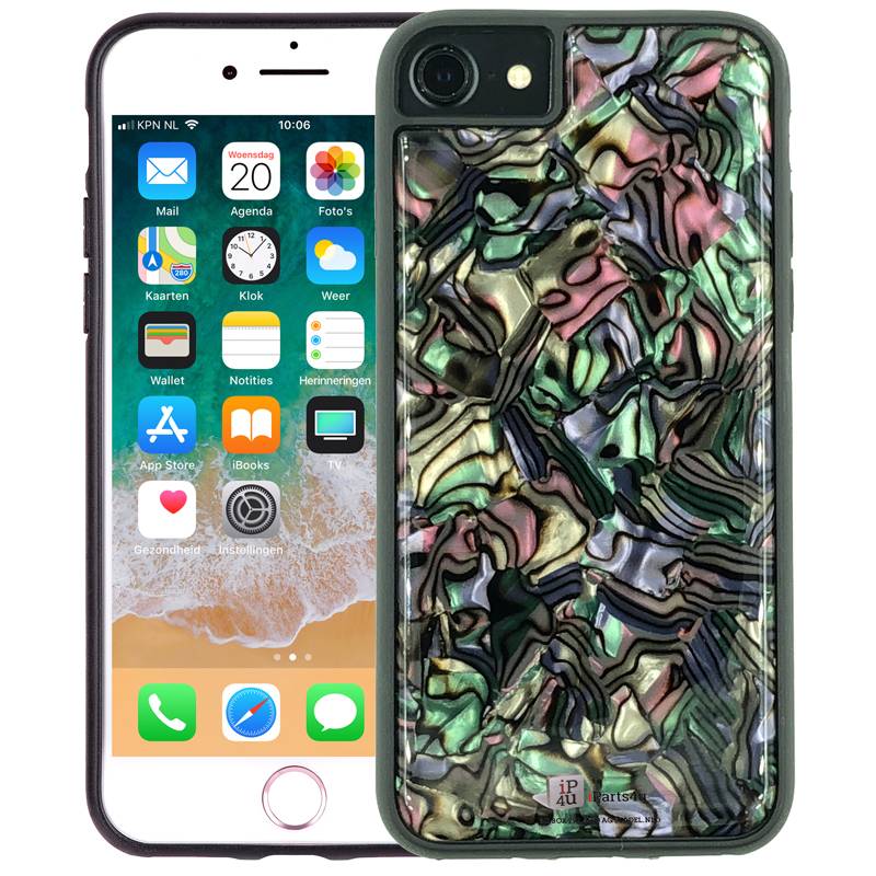 Iparts4U Iphone 876S6 Siliconen Hoesje Schelp Snippers Parelmoer Zwart iparts4u kopen in de aanbieding Iparts4U Iphone 876S6 Siliconen Hoesje Schelp Snippers Parelmoer Zwart iparts4u kopen in de aanbieding