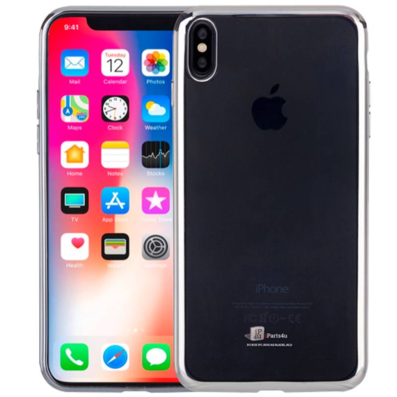 Iparts4U Ultra Dunne Iphone X Hoesje Bumper Case Siliconen Zilver iparts4u kopen in de aanbieding