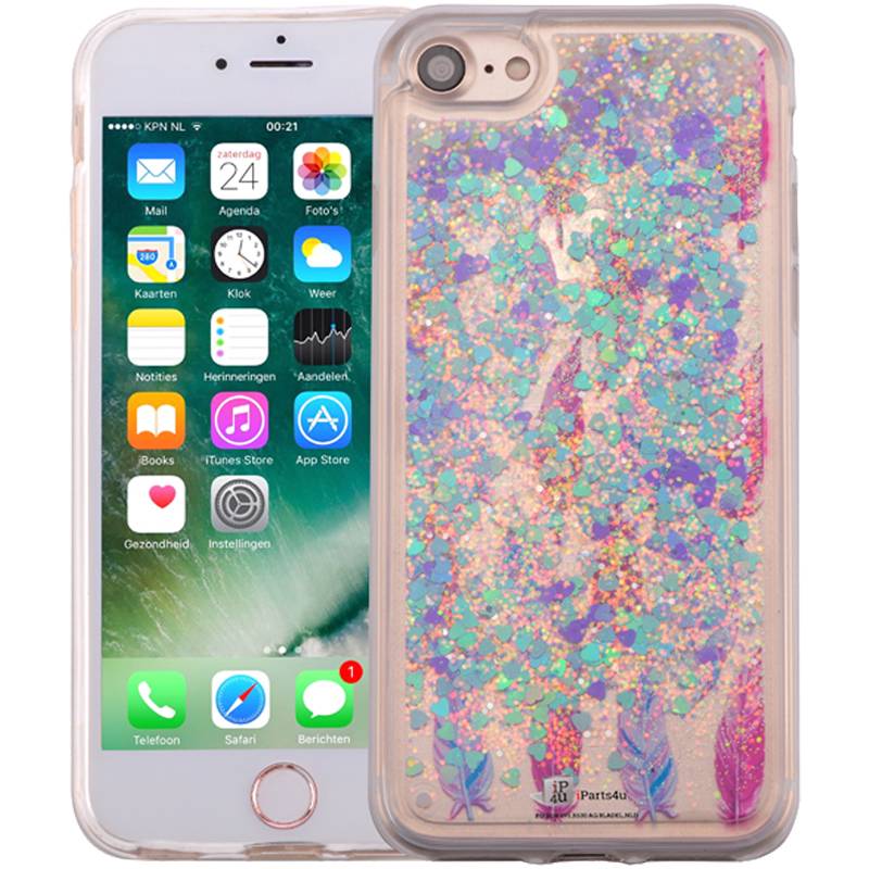 Iparts4U Iphone 87 Bewegend Glitter Hoesje Veertjes Paars iparts4u kopen in de aanbieding Iparts4U Iphone 87 Bewegend Glitter Hoesje Veertjes Paars iparts4u kopen in de aanbieding