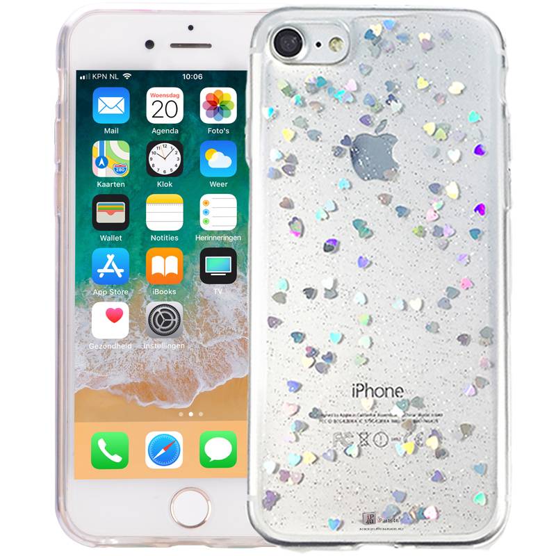 Iparts4U Iphone 87 Glitter Hoesje Siliconen Hartjes Transparant iparts4u kopen in de aanbieding Iparts4U Iphone 87 Glitter Hoesje Siliconen Hartjes Transparant iparts4u kopen in de aanbieding