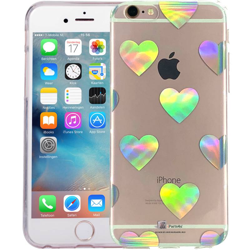 Iparts4U Iphone 66S Hoesje Siliconen Hologram Hartjes Transparant iparts4u kopen in de aanbieding Iparts4U Iphone 66S Hoesje Siliconen Hologram Hartjes Transparant iparts4u kopen in de aanbieding