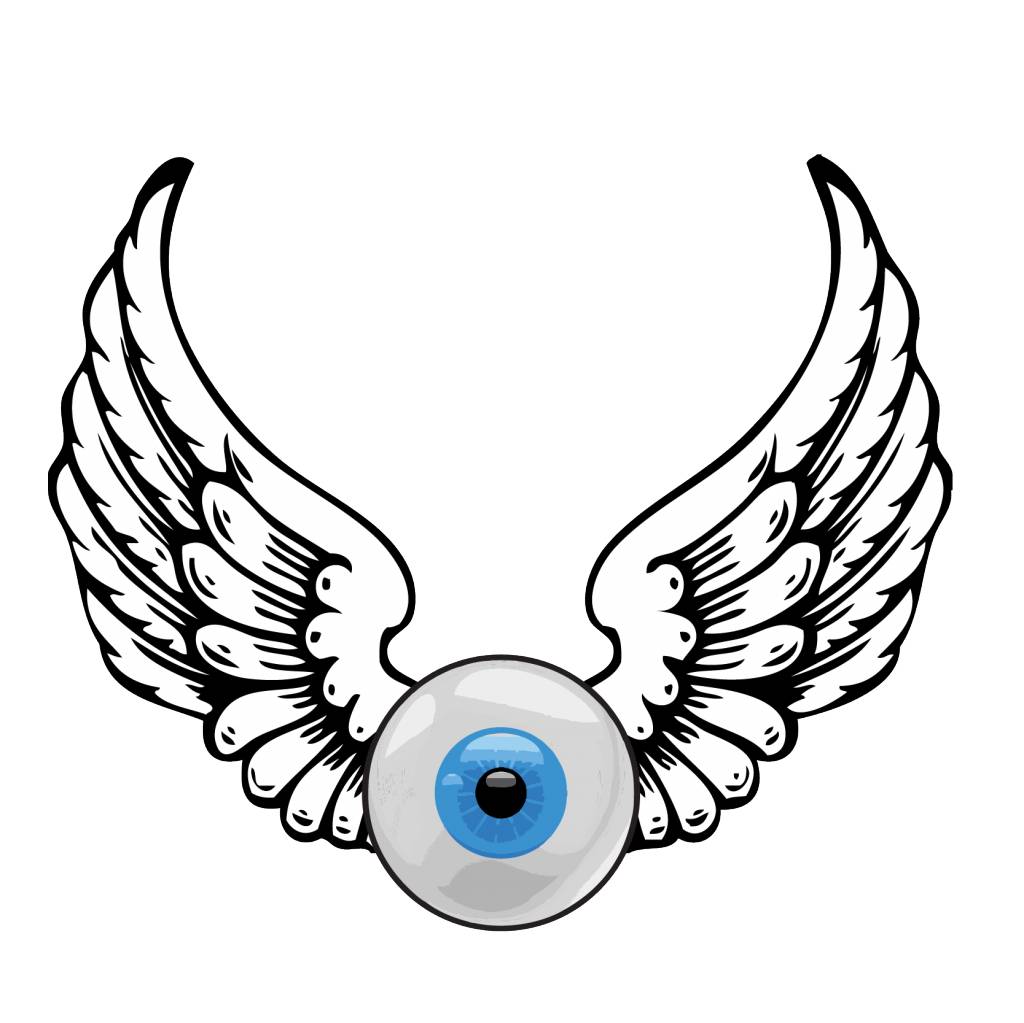 old eyeball with wings dr sticker old eyeball with wings dr sticker