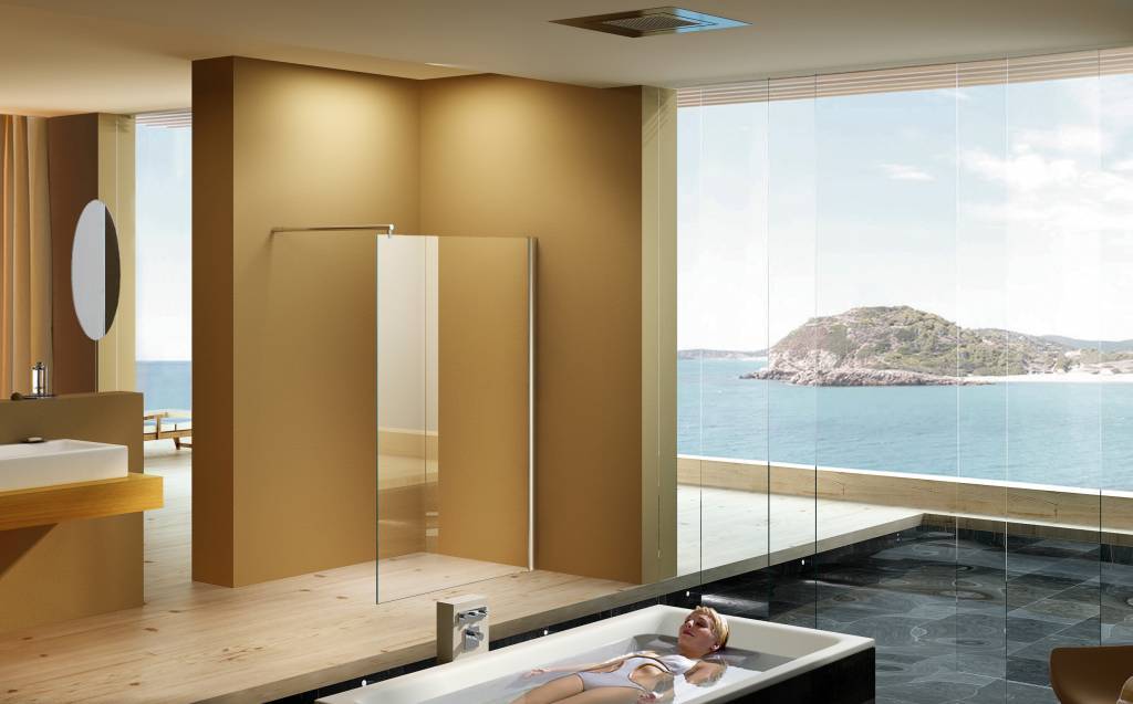 Een walk in douche, comfortabel en bijzonder mooi