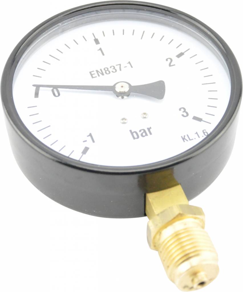 Manometer vacuum 1 / +3 Bar 1/2" onderaansluiting