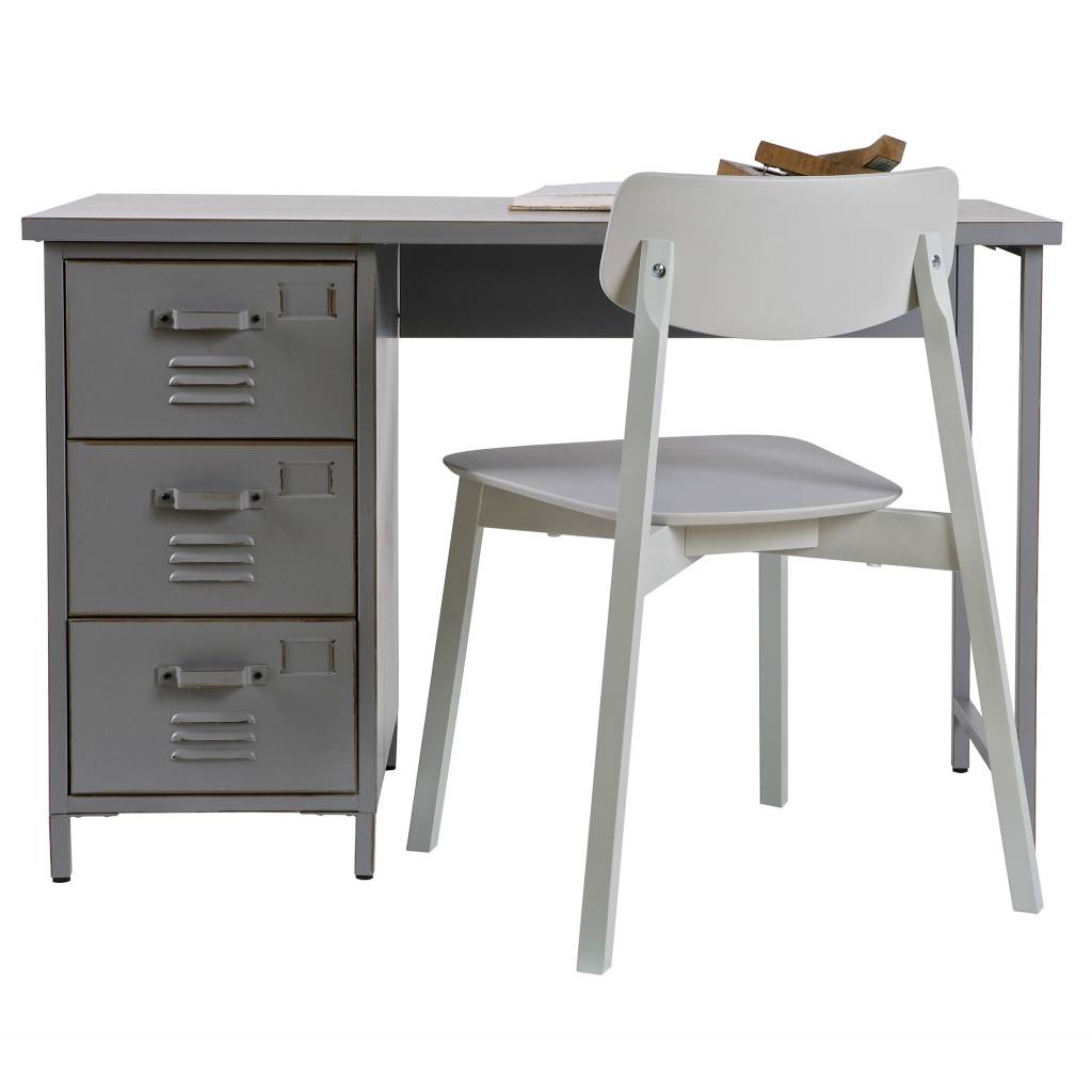 Lef Collections Children S Desk Max Gray Metal 110x55x73cm Children Love Tinkering And What Is Needed There Exactly A Good Agency This Has The Right Drawers Where Much Stuff Or To Be Done