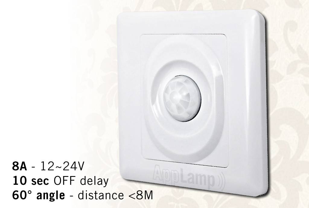 PIR bewegingsmelder, 12-24V / 8A, 120° hoek, 10 sec | LedProfiel.nl PIR bewegingsmelder, 12-24V / 8A, 120° hoek, 10 sec | LedProfiel.nl