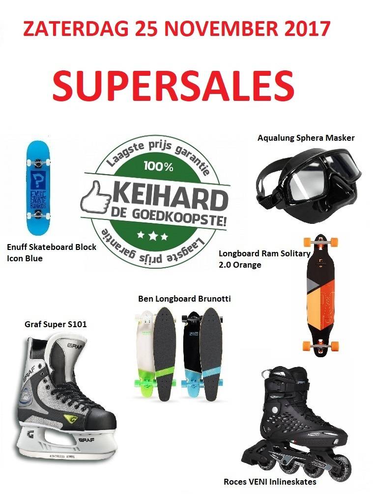 SUPERSALES FUNSPORTS BIJ ESKO DIVEWORLD ZATERDAG 25 NOVEMBER 2017