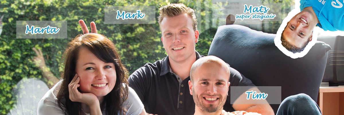 Marta, Mark, Mats en Tim van Ergowerken
