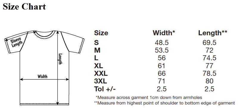 Fruit Of The Loom Size Chart Inches