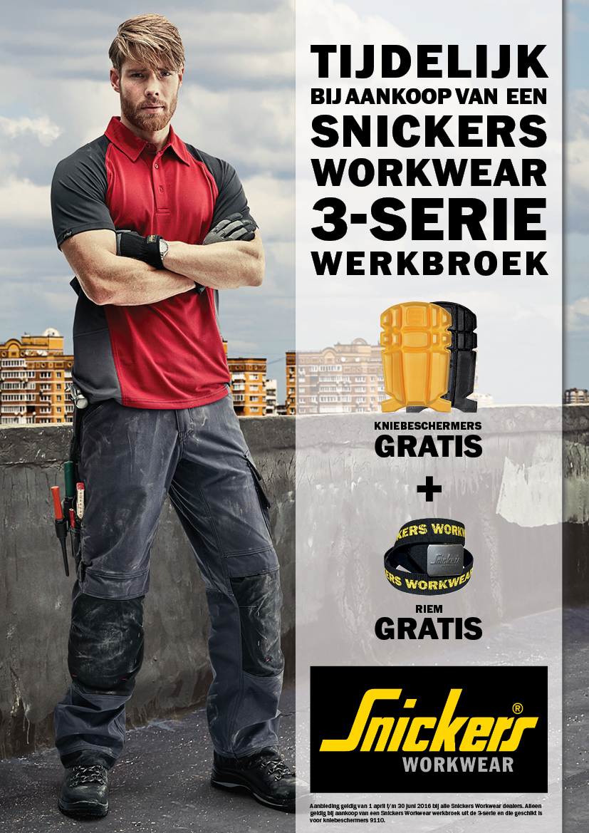 Snickers actie - Gratis kniestukken en gratis riem