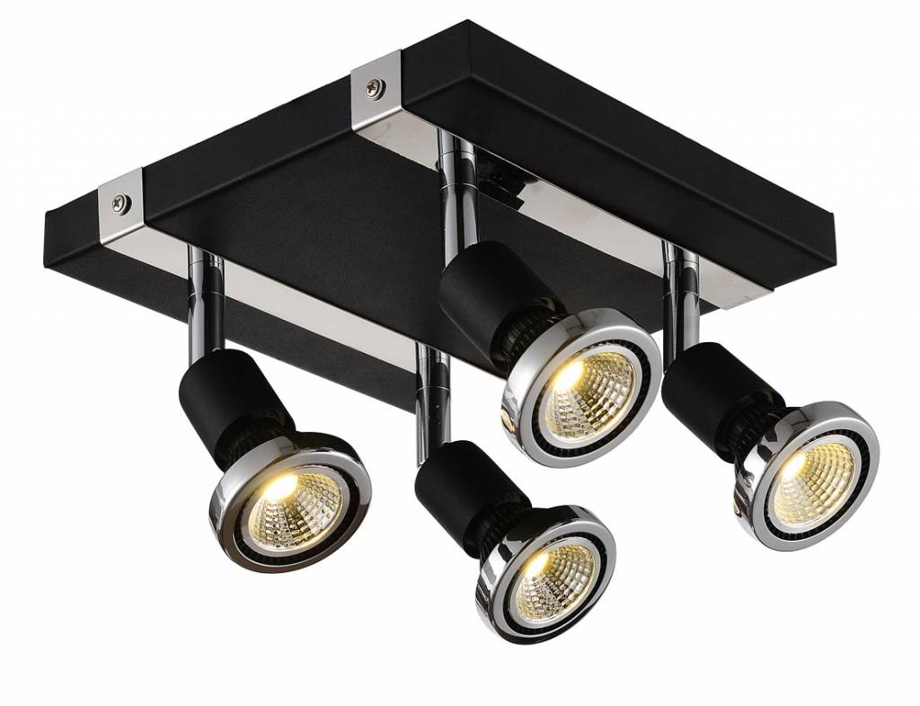 Ceiling light LED square white/black/chrome/brushed steel ...