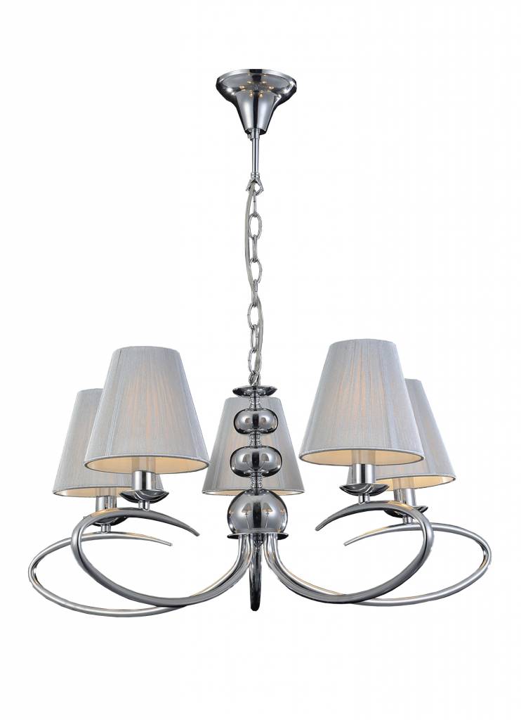 Pendant Light Chandelier Antique 5 Grey Lamp Shades E14 330mm High Pendant Light Chandelier Antique 5 Grey Lamp Shades E14 330mm High