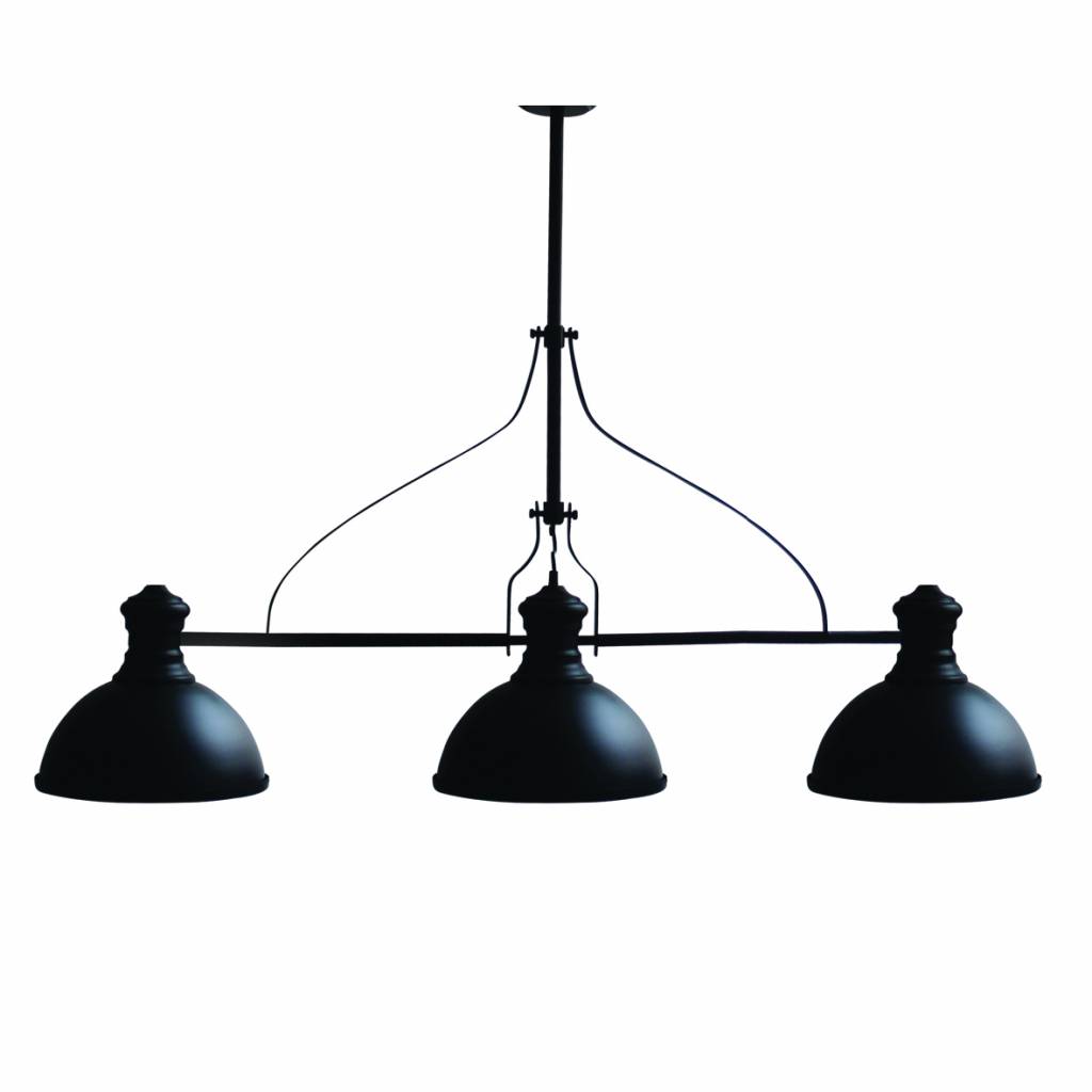 Hanglamp woonkamer industrieel zwart 1200mm E27x3