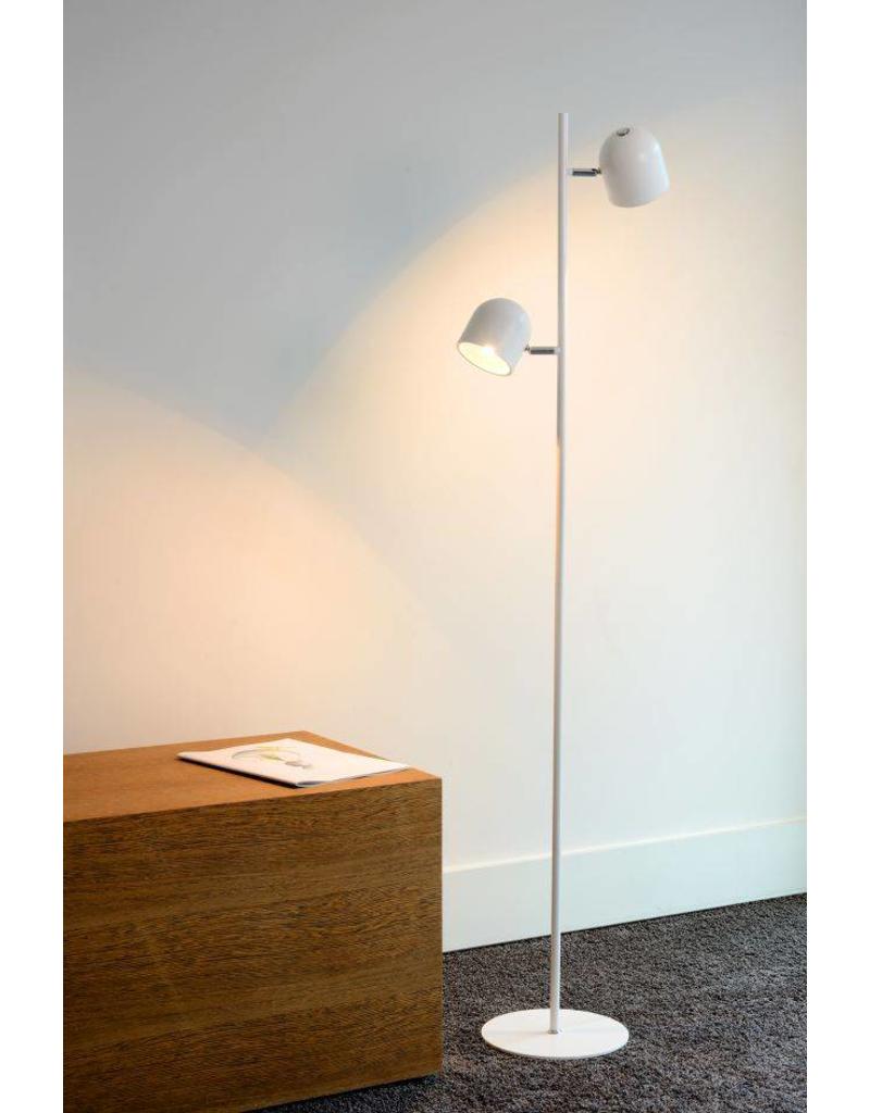 Staande lamp scandinavisch zwart, wit led 2x5w 141cm myplanetled