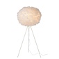 Stehlampe 50 cm mit weißen Federn E27
