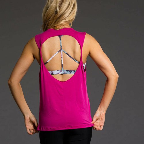 Onzie Yoga Wear Twist Back Top - Summer Rose Onzie Yoga Wear Twist Back Top - Summer Rose