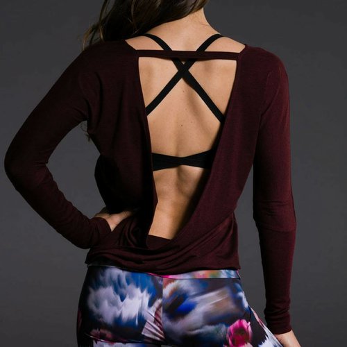 Onzie Yoga Wear Drapey V Back - Burgundy Onzie Yoga Wear Drapey V Back - Burgundy