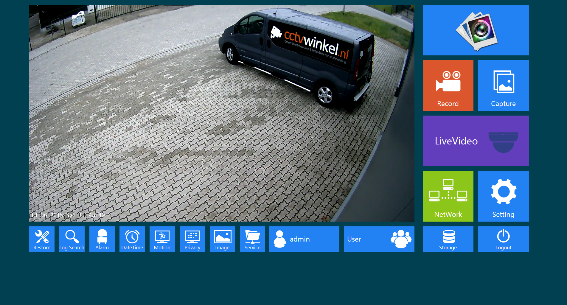 IP camera beginscherm