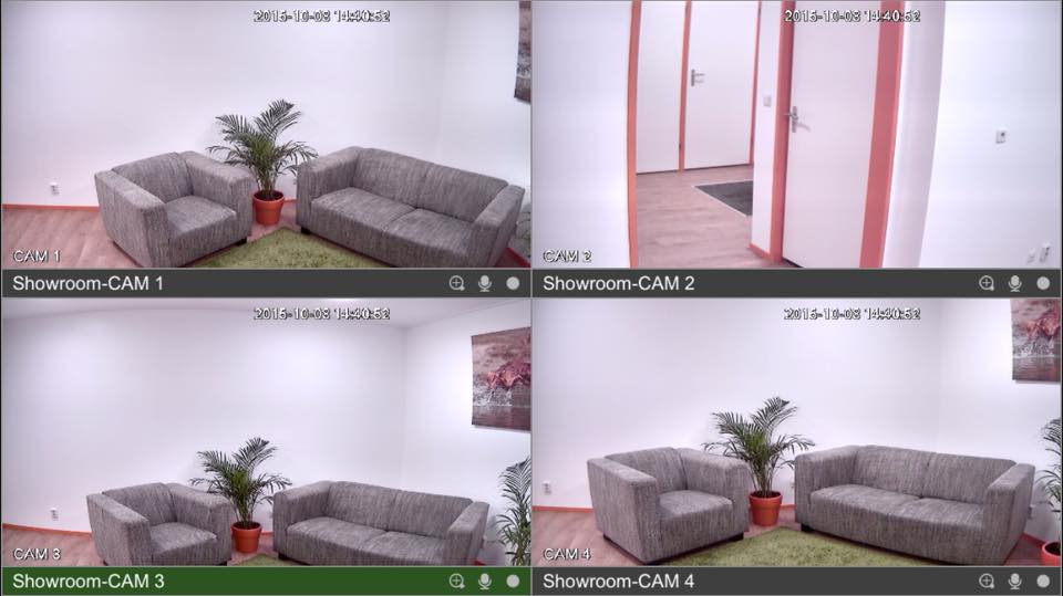 4 bewakingscameras op telefoon