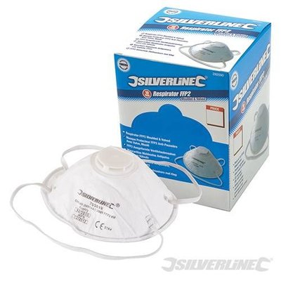 Gevormd FFP1 stofmasker met ventiel displaydoos, 10 pk.