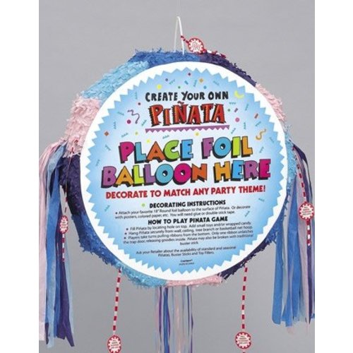 Pinata rond, pastel kleuren, geschikt om een ballon op te plakken Pinata rond, pastel kleuren, geschikt om een ballon op te plakken