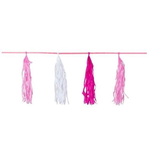 Kwasten slinger roze / baby roze / wit Kwasten slinger roze / baby roze / wit