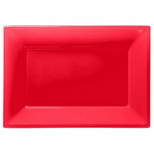 Rechthoekige schalen (3 stuks) Rood Rechthoekige schalen (3 stuks) Rood