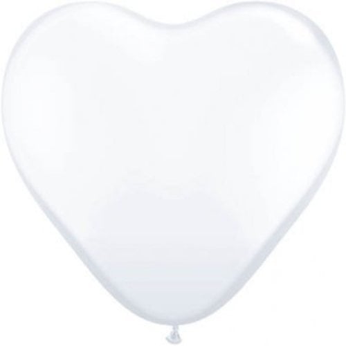 Ballon wit, hart vorm, 8 stuks Ballon wit, hart vorm, 8 stuks