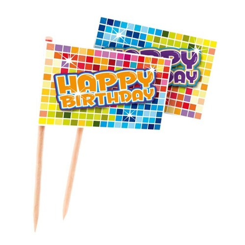 Cocktail prikkers blocks (happy birthday) Cocktail prikkers blocks (happy birthday)