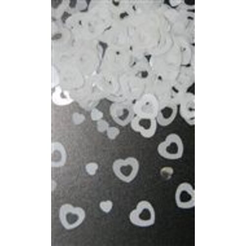 Tafeldecoratie / sier-confetti witte hartjes Tafeldecoratie / sier-confetti witte hartjes