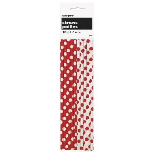 Rode stip Rietjes 10 stuks Rode stip Rietjes 10 stuks