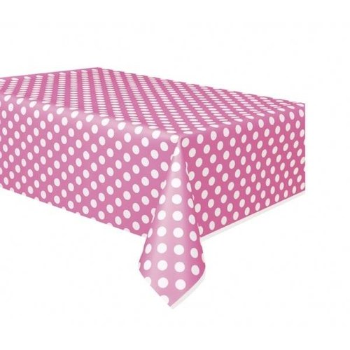 Roze stip tafelkleed 132x274 cm Roze stip tafelkleed 132x274 cm