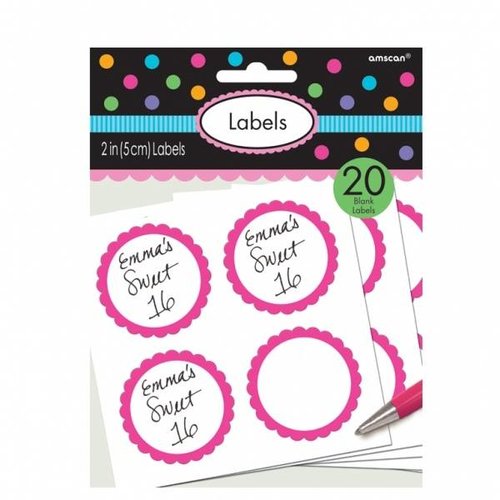 Stickers voor de snoeptafel. (roze) Stickers voor de snoeptafel. (roze)
