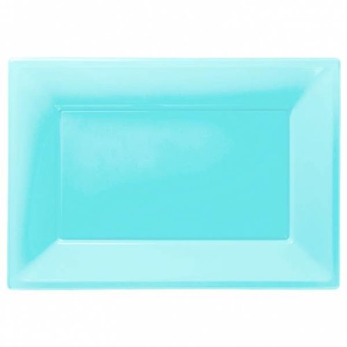 Rechthoekige schalen (3 stuks) turquoise Rechthoekige schalen (3 stuks) turquoise