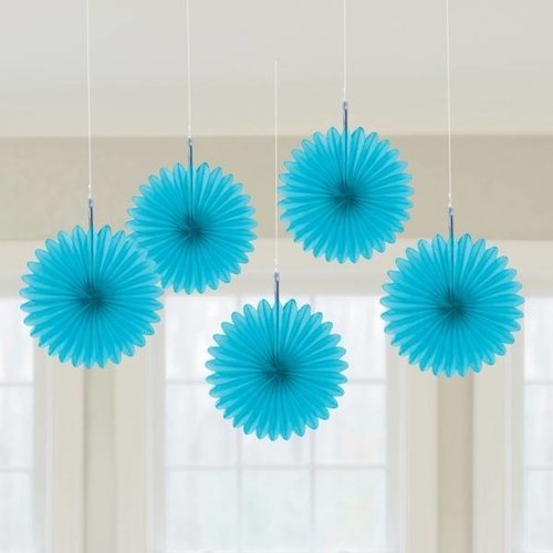 Decoratie waaier turquoise (klein) Decoratie waaier turquoise (klein)