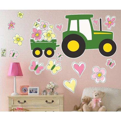 Mega Muur sticker John Deere voor meisjes Mega Muur sticker John Deere voor meisjes