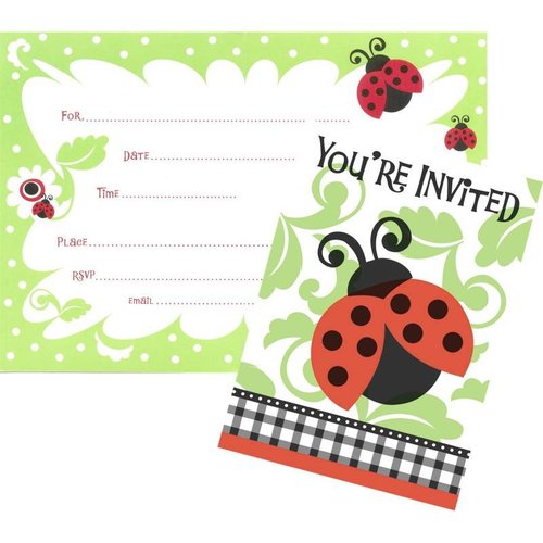 Uitnodiging, Lively Ladybug Uitnodiging, Lively Ladybug