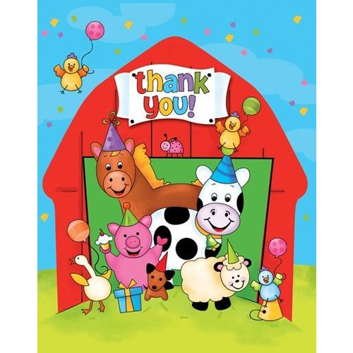 Bedankt kaartjes, boerderijfeestje 1 jaar Bedankt kaartjes, boerderijfeestje 1 jaar