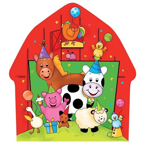 Bord in de vorm van een schuur, boerderijfeestje 1 jaar Bord in de vorm van een schuur, boerderijfeestje 1 jaar
