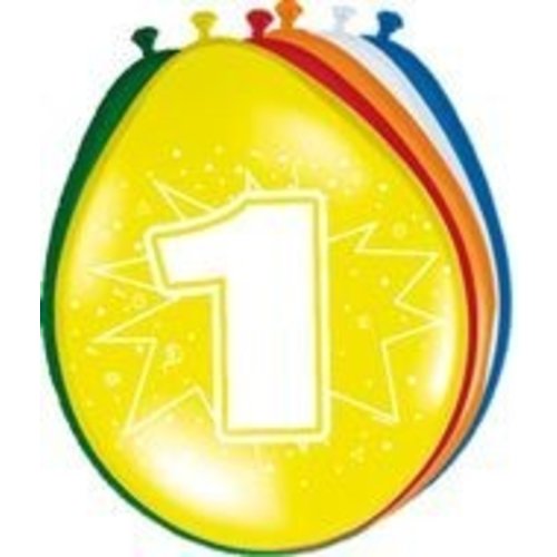 Ballonnen met afdruk: 1 jaar van de serie gekleurde ballonnen Ballonnen met afdruk: 1 jaar van de serie gekleurde ballonnen