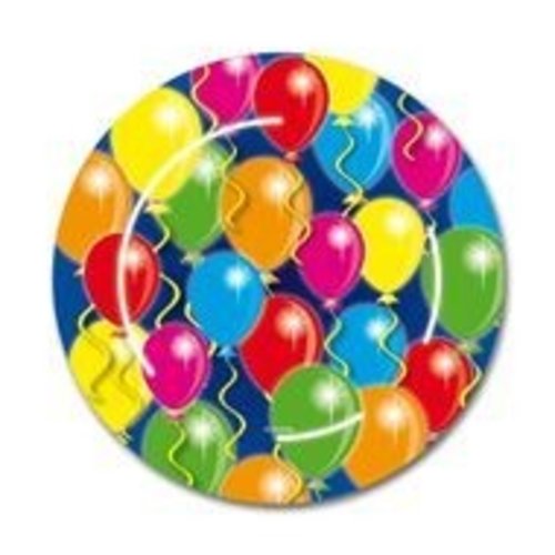 Bord 23 cm, met afbeelding van ballonnen Bord 23 cm, met afbeelding van ballonnen