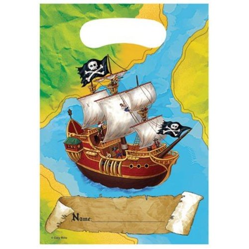 Feestzakjes piratenschat, 8 stuks Feestzakjes piratenschat, 8 stuks