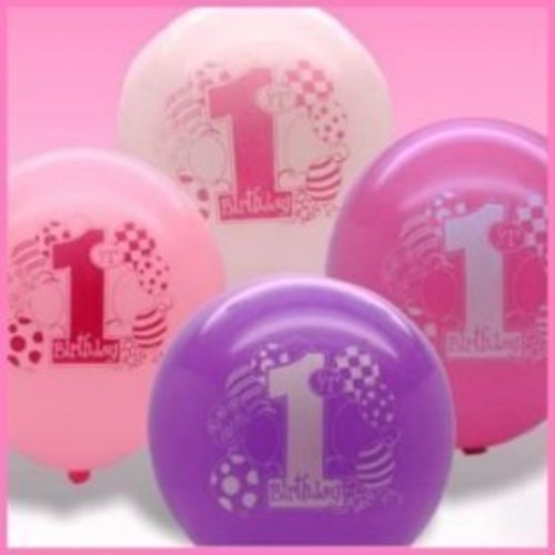 Ballonnen, 1e verjaardag thema roze ballonnen. Ballonnen, 1e verjaardag thema roze ballonnen.