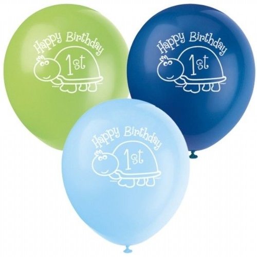 Ballonnen met afbeelding, 1e verjaardag schildpad Ballonnen met afbeelding, 1e verjaardag schildpad